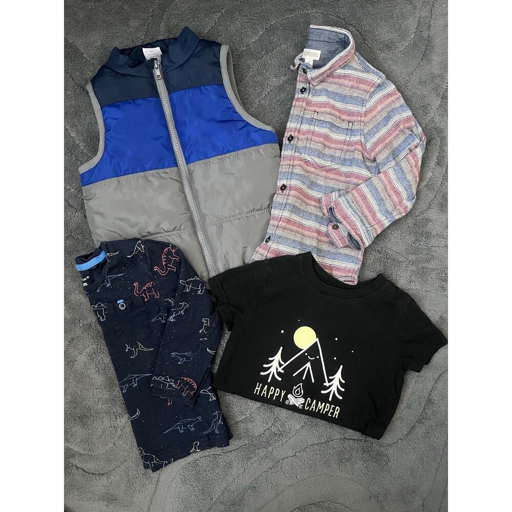 4 Piece 3T Boys Clothing Lot Shirt, Puffer Vest